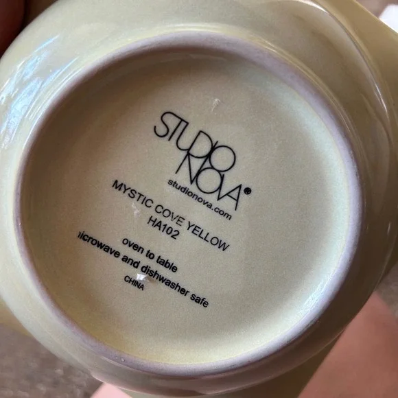 Lot of 2 -Rim Soup Bowls Mystic Cove Yellow by STUDIO NOVA -HA102 -8 Inch Width - Picture 6 of 9